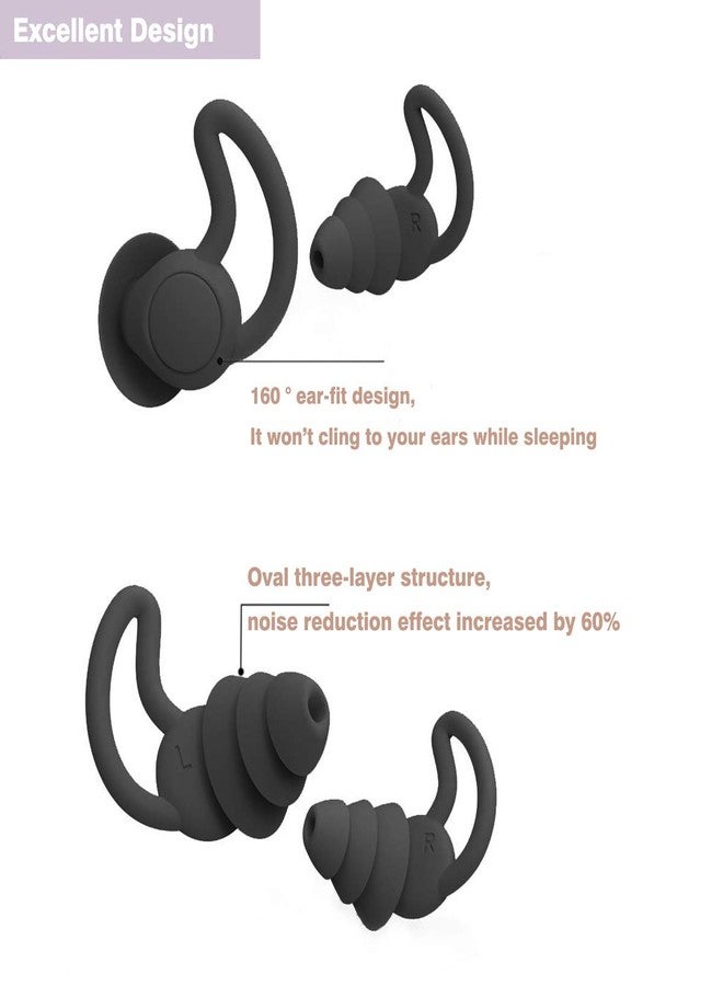 FERNIDA Ear Plugs for Noise Reduction, Reusable Silicone Anti-Noise Earplugs for Sleeping Snoring Traveling Studying Working, Oval 3-Layer Hearing Protection, 40dB Noise Cancelling - Image 4